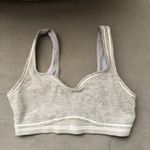 Alo Yoga Alosoft Heart Throb Bra Athletic Heather Grey/White M Photo 1