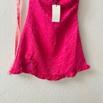 Line and Dot  Hot Pink Penelope Mini Dress Ruffle Sleeve Off Shoulder Floral XS Photo 5