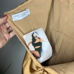 Naked Wardrobe NWT The Statement Fitted Bustier Strapless Draped Gold Dress L Photo 5