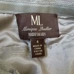 Monique Lhuillier Bridesmaids Ruched Strapless Cationic Chiffon Dress Photo 5