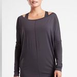 Athleta  Essence Flow Top Boatneck Long Sleeve in Spring Night Dark Gray Size XS Photo 0