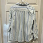 Vintage LL Bean‎ Blue Green Cotton Striped Shirt Women’s size Medium Hong Kong Photo 4