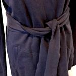 Lucky Brand  Navy Blue Belted Open Hooded Jacket w Pockets Sz Large NWT Photo 6