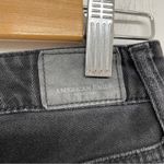 American Eagle  Black Raw Hem Denim Mini Skirt Hi Rise Festival Mini Womens 2 Photo 2