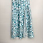 Princess Polly  Blue White Floral Front Slit Demure One Shoulder Maxi Dress Med. Photo 8
