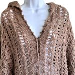Free People ‎ Pointelle Open Knit Alpaca Hooded Sweater Size Small Photo 4