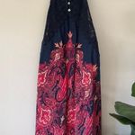 Free People Intimately Boho Paisley Pattern Spaghetti Strap Dress Button Up Lace Photo 1