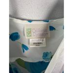 California Dynasty Vintage Y2K Blue Floral Satin Babydoll Blouse Size Medium Photo 2