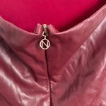 Nookie Burgundy Red Faux Leather Strapless Mini Dress Large Cocktail Photo 7