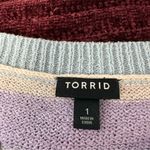 Torrid  Knit Stretch Boat Neck Purple Blue White Stripe Sweater Pastel Spring 1X Photo 5