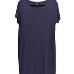 Eileen Fisher  Navy Asymmetrical T-Shirt Dress Side Cinch Womens Medium Casual Photo 1