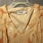 Coach  Apple‎ Print Dress Size 4 Peach Summer V-Neck Luxury Springtime Designer Photo 5