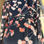 Tommy Hilfiger Long Sleeve Pink Navy Floral Business Dress Long Length Casual 8 Photo 6