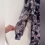 Dizzy Lizzy Black Floral Faux Wrap Ruffle Dress Large NEW Sheet Mesh Shiny Goth Photo 1