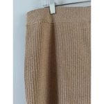 Talbots NWT  Beige Ribbed Knit Sparkley Metallic Pull On Midi Skirt Womens Sz XL Photo 3