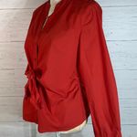 Kasper sportswear petite red button up shirt ties on the front size Large Petite Photo 1
