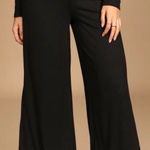 Lulus ‎ black ribbed wide leg pants Photo 0