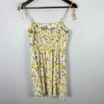 Old Navy  Dress M White Floral Linen Blend Mini Cottagecore Soft Girl Sundress Photo 1