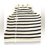 Madewell  Crochet-Knit Crewneck Sweater‎ Sleeveless Tank in Striped Sz L NEW Photo 11