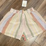 Becca Santa Monica Stripe Cotton Swim Cover-Up Shorts Photo 4