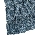 Petal and Pup  Smocked Tiered Puff Sleeve Floral Blue White Mini Dress Size 8 Photo 3