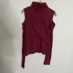 Pam & Gela  Burgundy Cold Shoulder Top P Photo 3