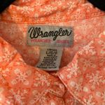 Wrangler  Pink Orange Sleeveless Pearl Snap Shirt Western Women's size Large Photo 1