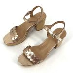 Naturalizer Women's Pandora Braided Ankle Strap Platform Heels Soft Gold Size 8 Photo 1