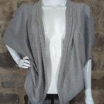 HYX Cardigan Sweater Open Front Batwing 3/4 Sleeve Woman's Draping Gray Size L Photo 0