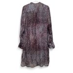Peruvian Connection  Purple Blue Checked Long Sleeve‎ Shirt Dress Size 10 Photo 1