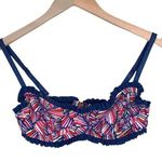 Marc by Marc Jacobs  Swimwear Bikini Top Small Blue & Multicolor Ruffle Straps Photo 0