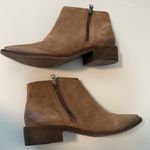 ALLSAINTS tan suede zippered pointed toe ankle boots sz 38 Photo 4