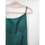 La Femme NWOT One Shoulder Green Jersey Women 14 Maxi Evening Gown Formal Dress Photo 3