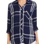 Rails  Hunter Night Forest Plaid Shirt Women’s Small Green Blue Long Sleeve Photo 0