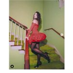 AKNVAS for FWRD Greta Stretch Puff Jersey Dress in Red 4 New Womens Mini Photo 10