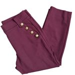 White House | Black Market Jolie Button Straight Luxe Stretch Pants Port Size 12 Photo 6