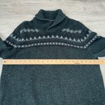 American Eagle  Shawl Collar Sweater Fair Isle Knit Chunky Green XL Athletic Fit Photo 4