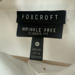 Foxcroft  Top Blouse Womens 12 White Embroidered Wrinkle Free Preppy Office City Photo 2