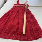 Adelyn Rae Dress Womens Extra Small Red Sleeveless Fit Flare Crochet Lace Lined Photo 6