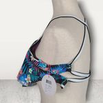 NWT Blush Profile Gottex Swimwear Multicolor Floral Ruffle Bikini Top Size Small Blue Photo 2