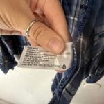 Knox Rose Womens Blue Plaid Embroidered Button Shirt XXL Boho Peasant Lumberjane Photo 4