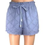 Heartloom Purple Argyle Eyelet Embroidered Fringe Smocked Casual Shorts Size S Photo 0