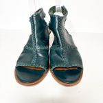 & Other Stories & Other Stories Teal Leather Boho Women Heeled Slingback Sandals Size 40 9 Photo 3