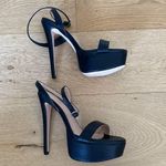 Merumote Sandals Platform Open Toe Strappy Size US7 Black Photo 0