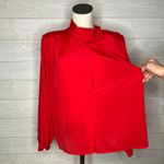 80’s VTG Tess Paris/Milano red high neck blouse Size 12 Photo 2