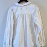 Free People Oxford Dreams Shirt Brown Stitch White Combo Fringe Size Small Photo 10