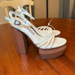 Gianni Bini  Parrish Platform Sandals‎ Heels Size 7.5 White Brown Photo 1