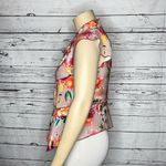 ZARA  Woman Size XL Floral Print Asymmetrical Hem Oriental Blouse Top Photo 2