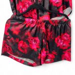Victoria's Secret  M Pj's Pajama Set Satin Shorts Top Dark Floral Women Sleepwear Photo 2