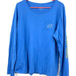 Vineyard Vines Size XL Shirt Blue Long Sleeve Pocket Round Neck Whale Casual Photo 0